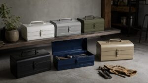 黒や白、グレー、カーキなど色違いのおしゃれな工具箱