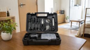 小型工具箱にドライバーやペンチを整理した家庭用工具セット