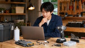 モノタロウ通販で工具本体と消耗品をまとめて選ぶ日本人男性