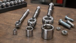 差込角の違いを比較できるラチェットレンチとソケットの工具セット