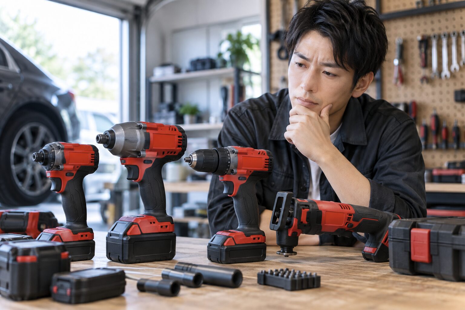 ミルウォーキー工具の評判を紹介する赤と黒のインパクトドライバーやインパクトレンチの比較イメージ